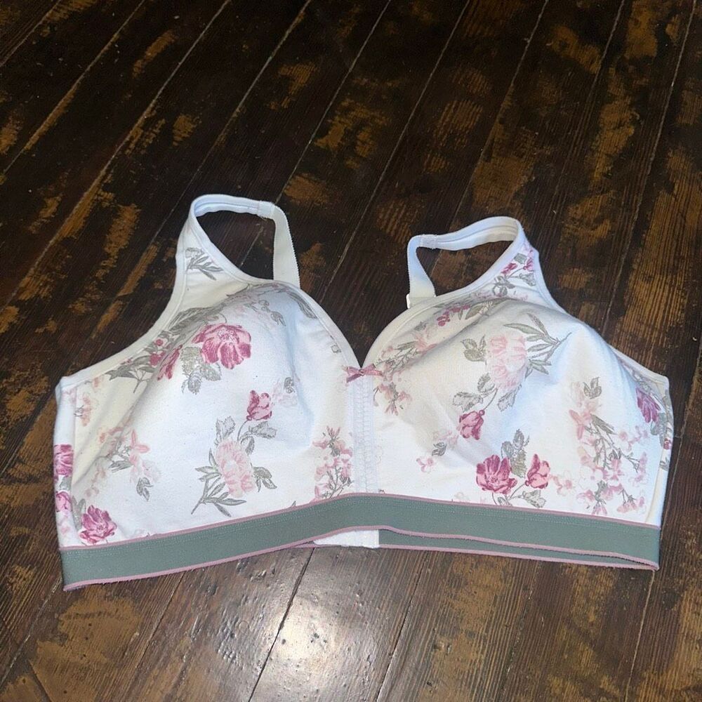 Cacique floral jersey wireless lightly lined no wire 44DDD bra